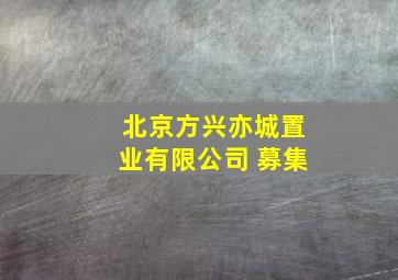 北京方兴亦城置业有限公司 募集